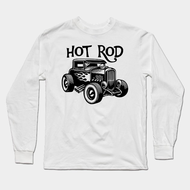 Hot rod car Long Sleeve T-Shirt by Kusumaillustration